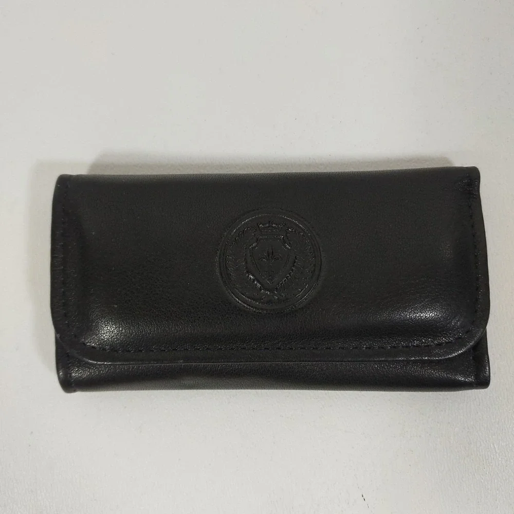 Vintage‎ Amity Positive Lock Black Cowhide Key Kaddy Case